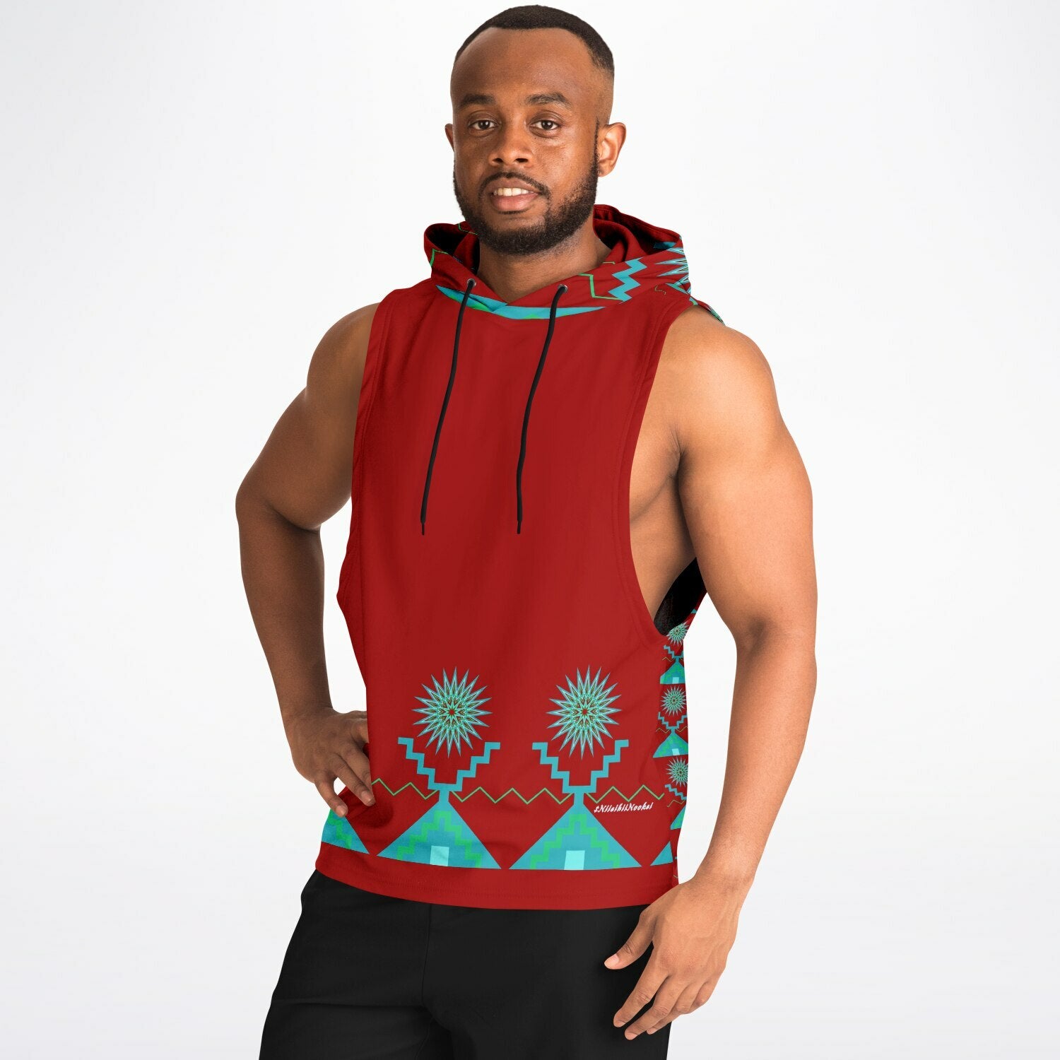 $NiieihiiNookei Athletic Drop Armhole Hoodie - AOP