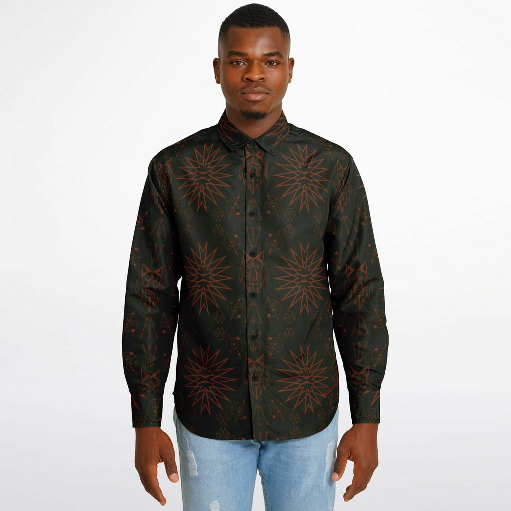 $NiieihiiNookei Long Sleeve Button Down Shirt - AOP