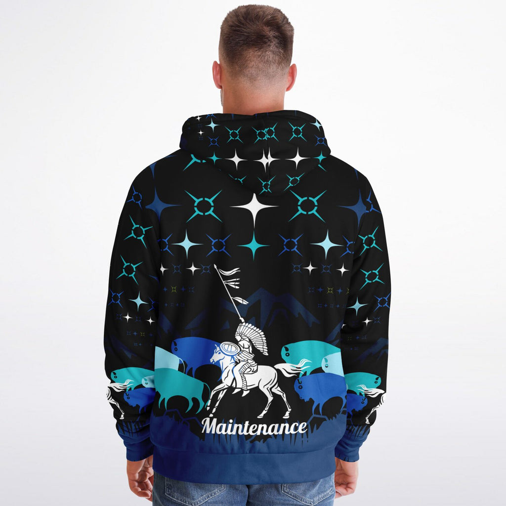$NiieihiiNookei CUSTOM Shoshone Rose Microfleece Ziphoodie - AOP