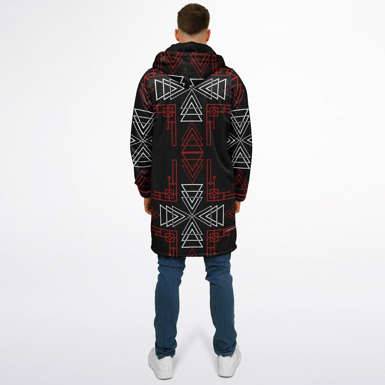 $NiieihiiNookei Microfleece Lined Zipper Cloak - AOP