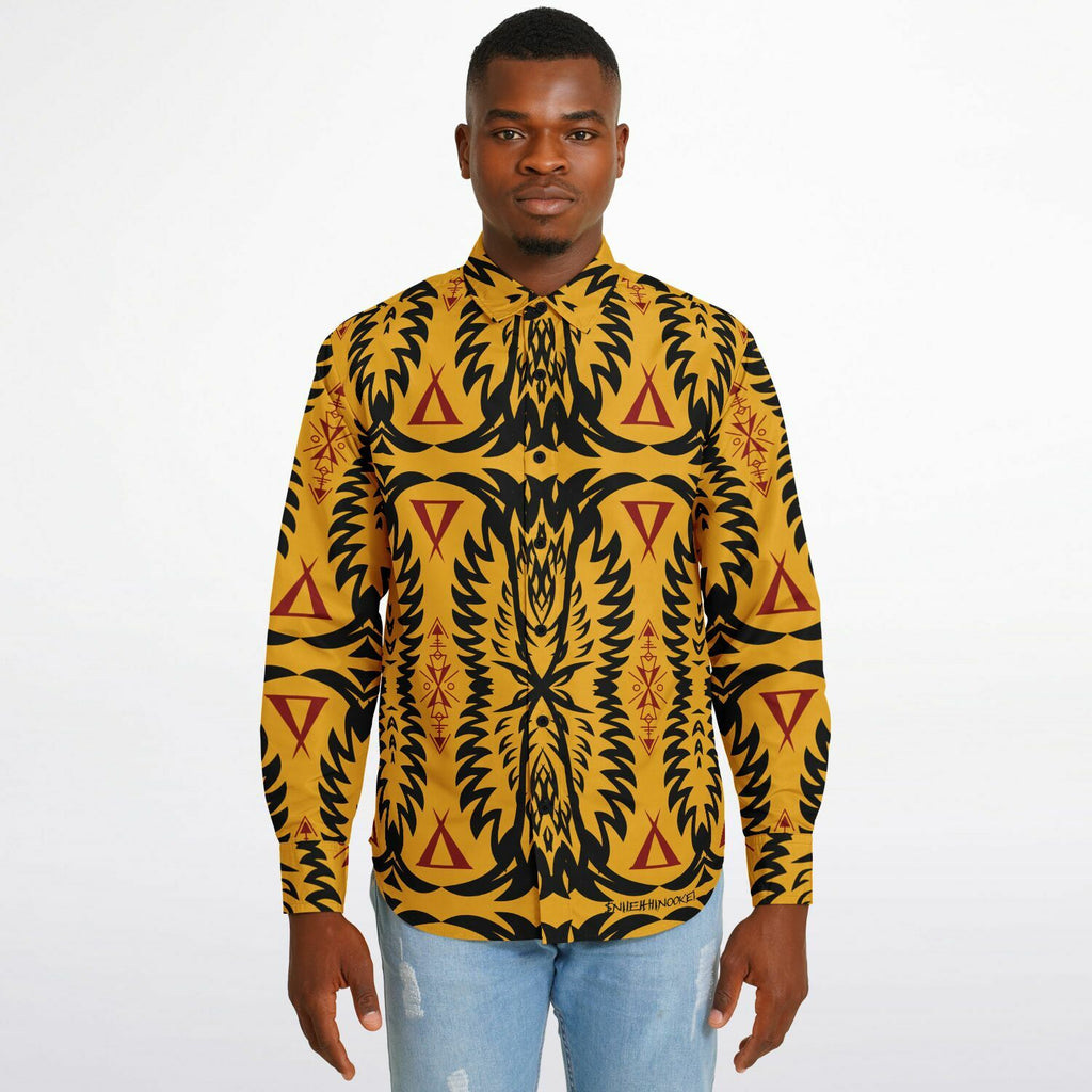 $NiieihiiNookei Long Sleeve Button Down Shirt - AOP