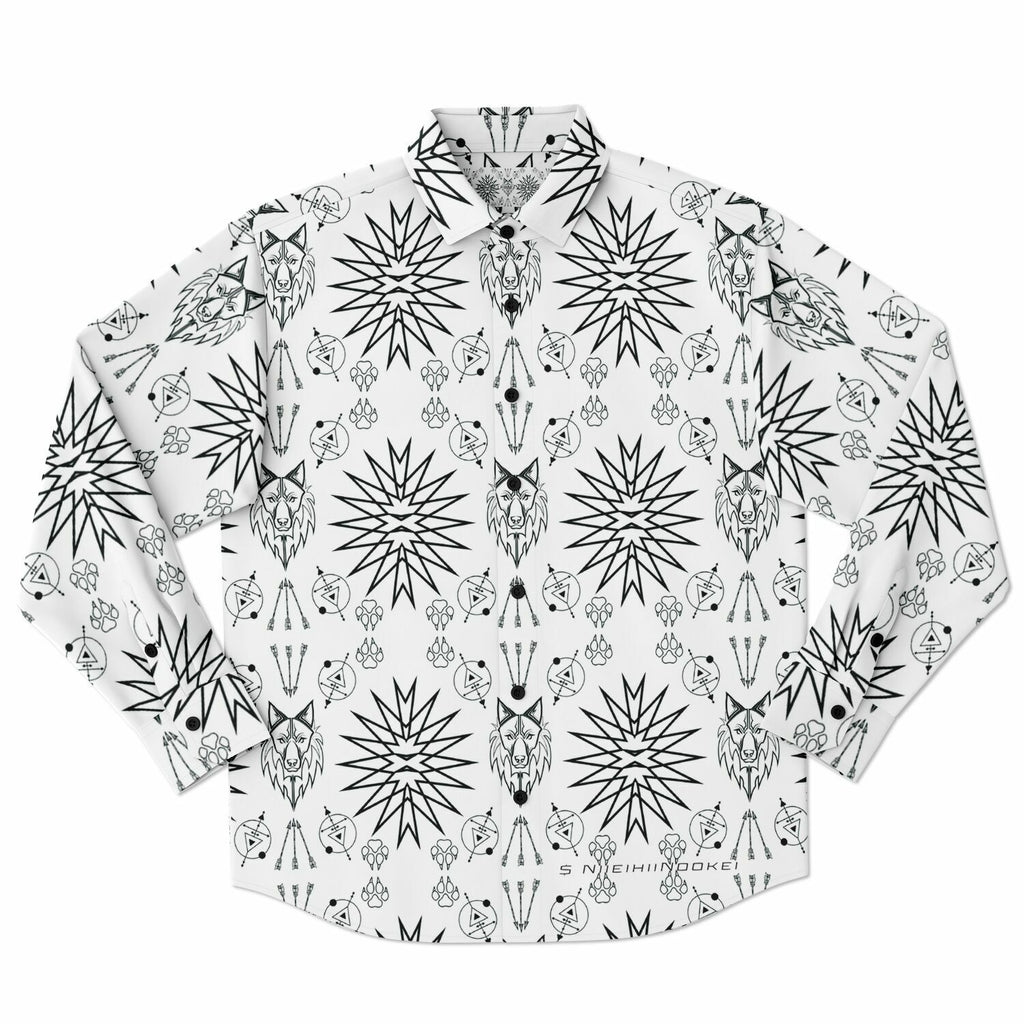 $NiieihiiNookei Long Sleeve Button Down Shirt - AOP