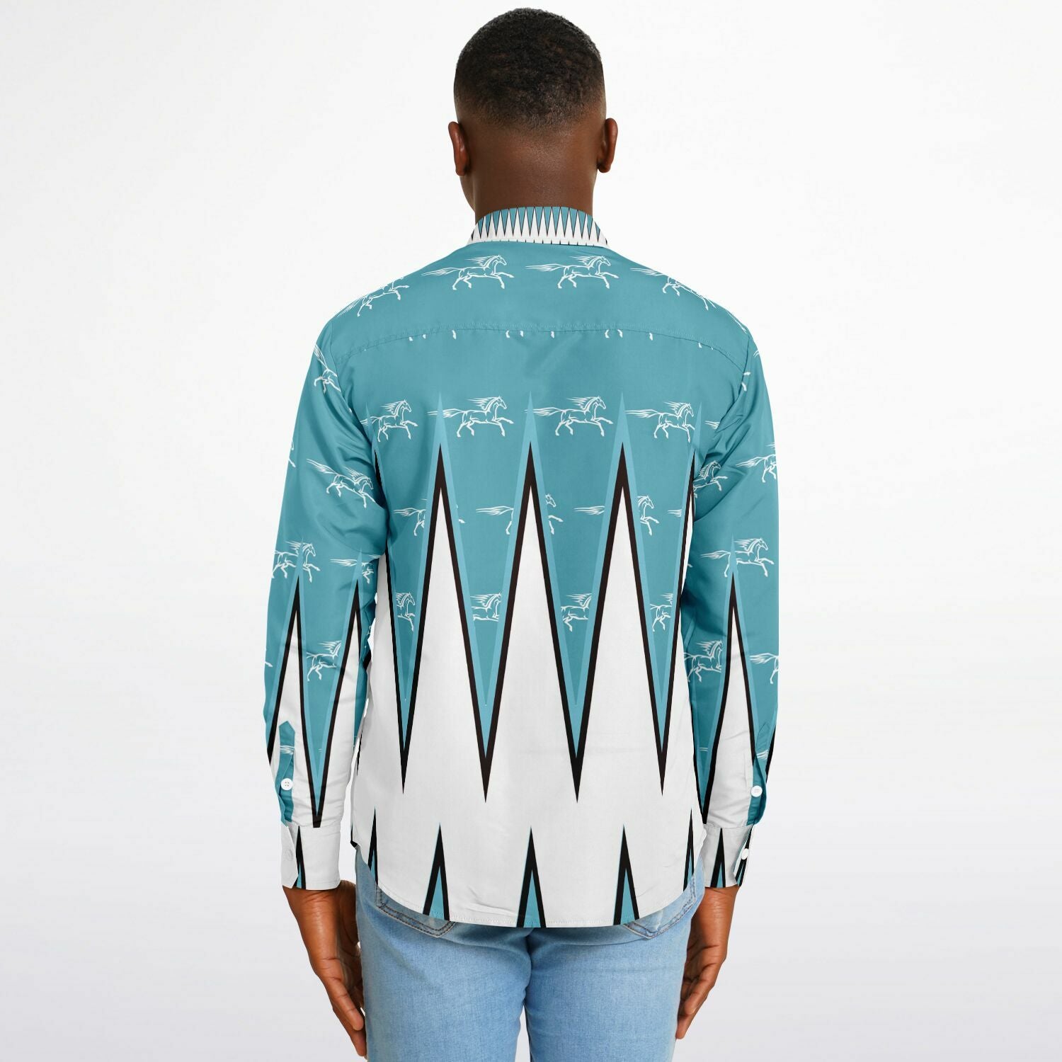 $NiieihiiNookei Long Sleeve Button Down Shirt - AOP