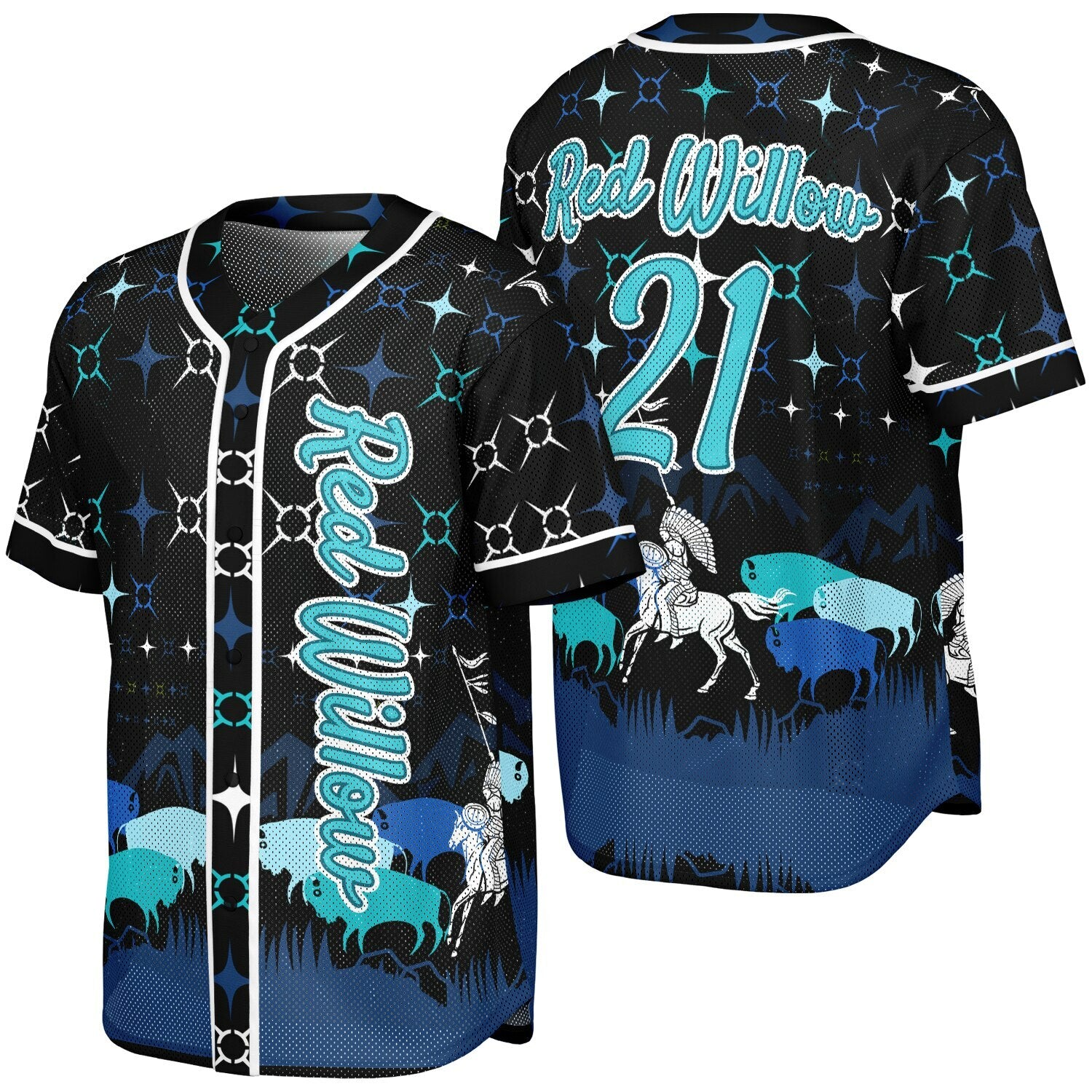 #21 Red Willow Premium Baseball Jersey - AOP