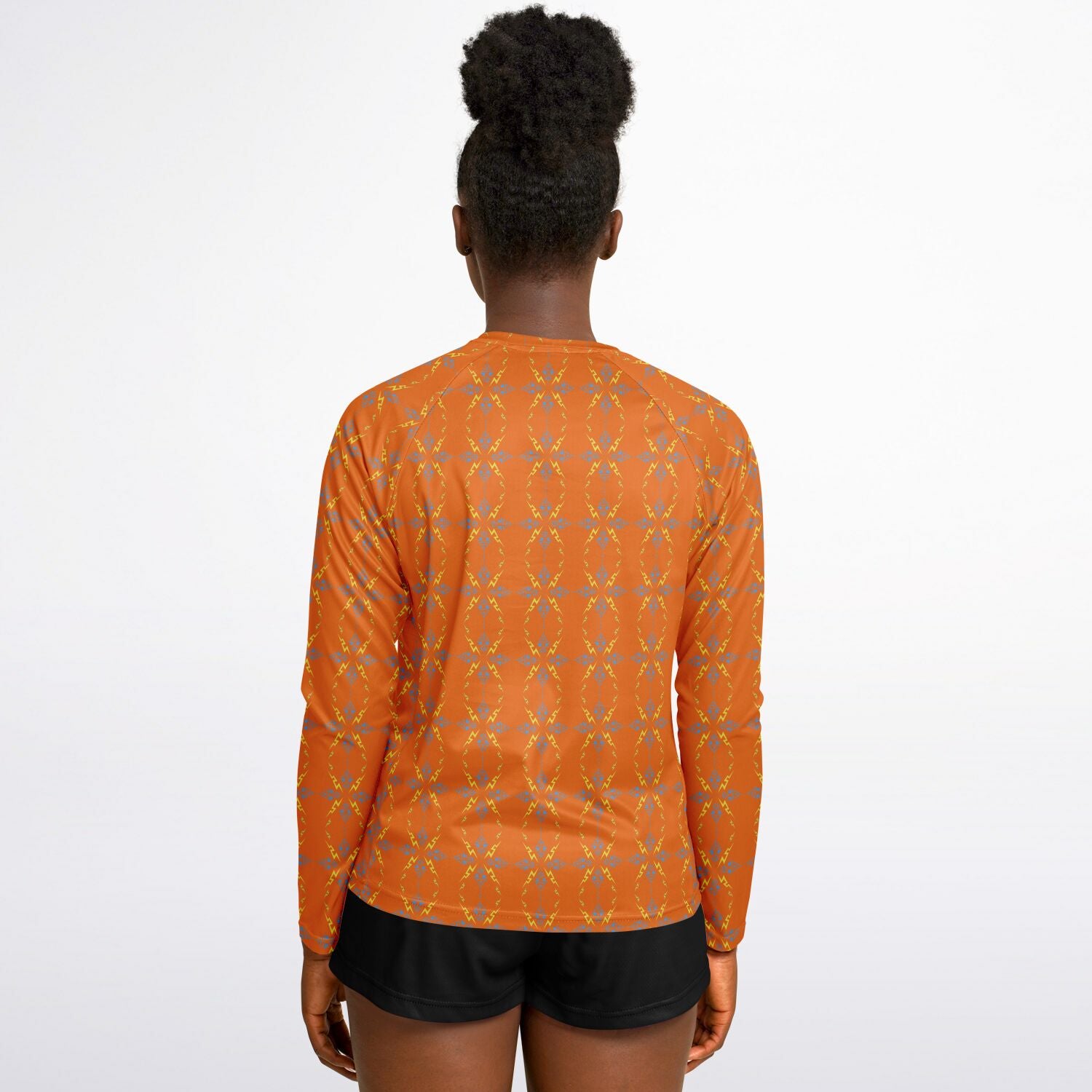Women's Long Sleeve Performance Shirt - AOP Orange