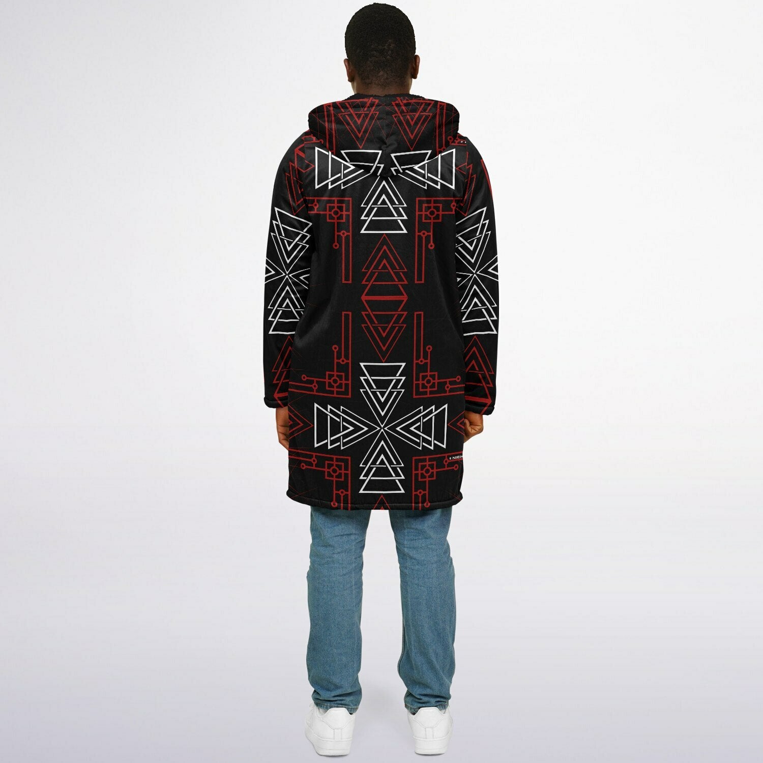 $NiieihiiNookei Microfleece Lined Zipper Cloak - AOP