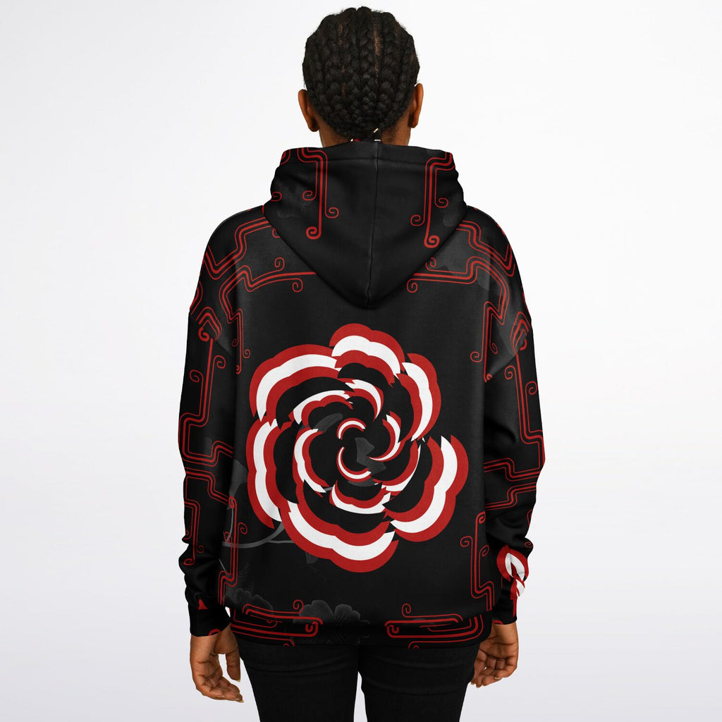 $NiieihiiNookeii Rose Heavyweight Oversized Hoodie - AOP