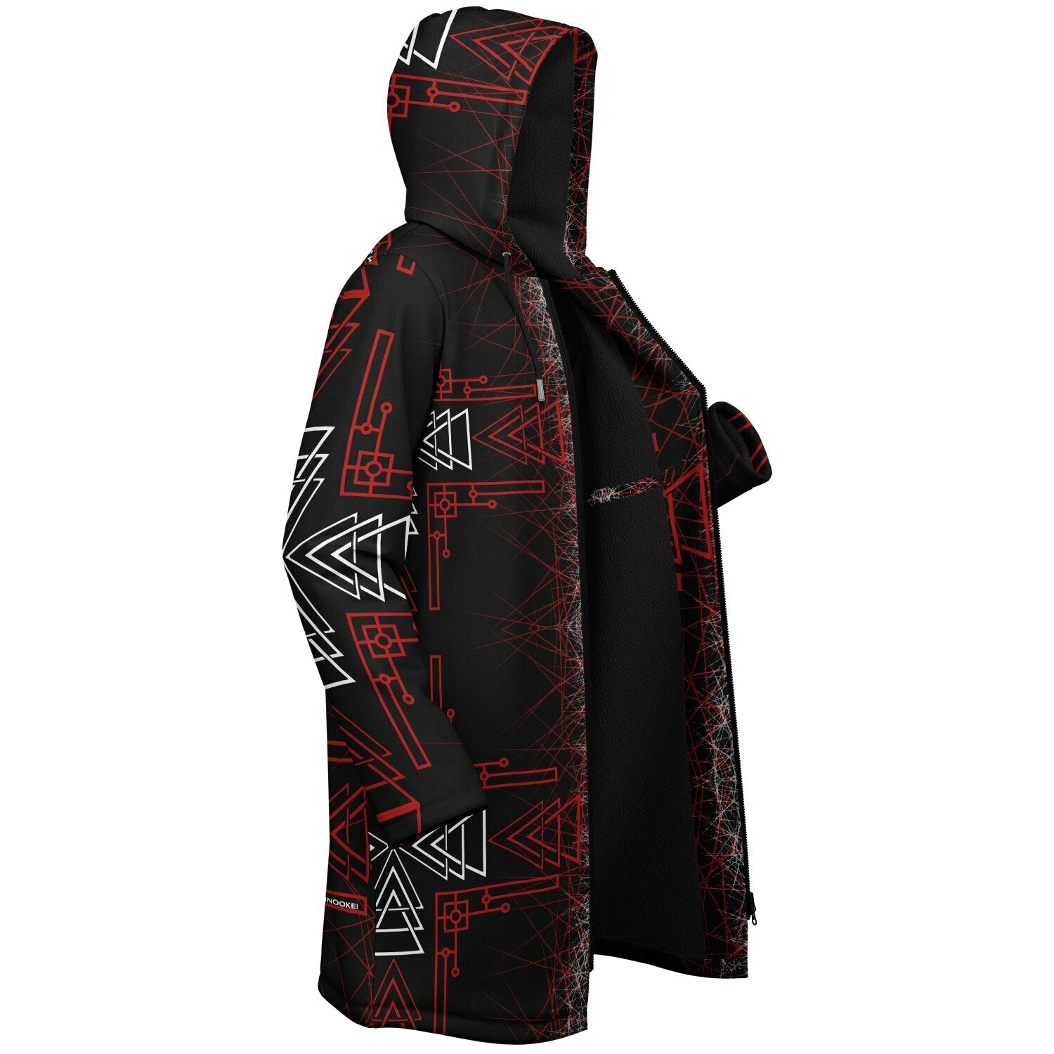 $NiieihiiNookei Microfleece Lined Zipper Cloak - AOP