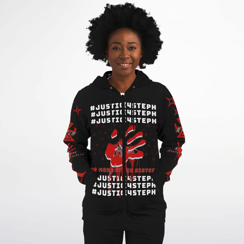 #JUSTICE4STEPH Athletic Zip-Up Hoodie - AOP