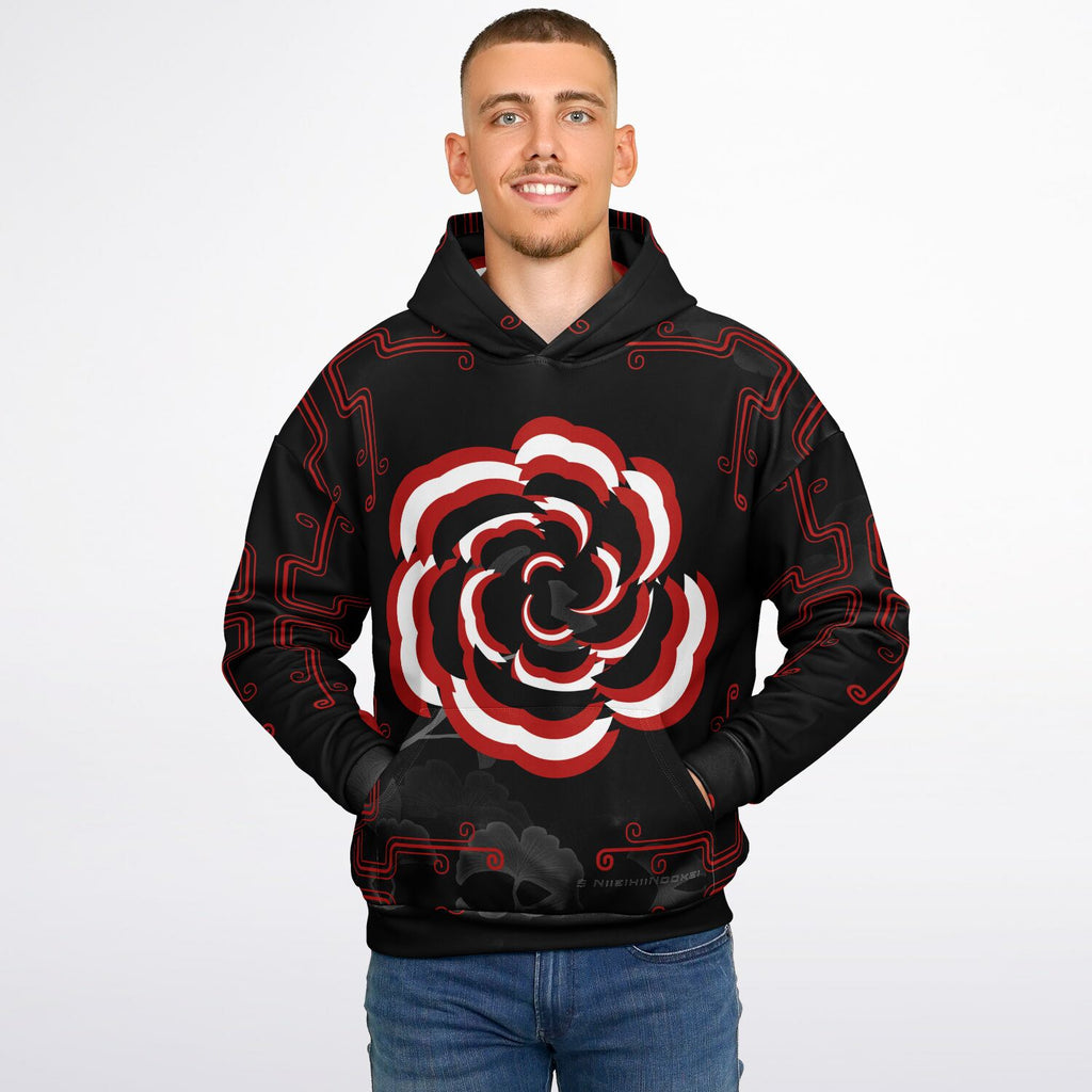 $NiieihiiNookeii Rose Heavyweight Oversized Hoodie - AOP