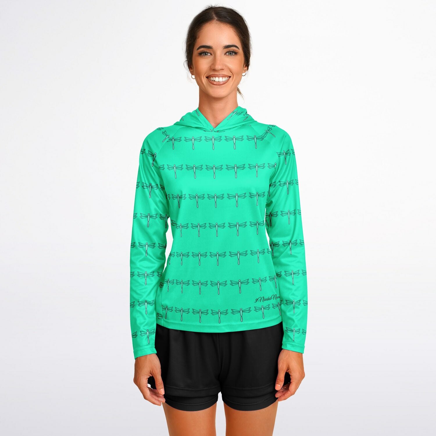$NiieihiiNookei Women's Long Sleeve Hooded Performance Shirt - AOP