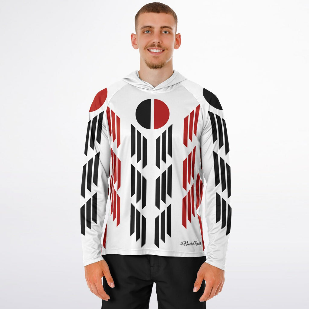 Arapaho Flag Long Sleeve Hooded Performance Shirt - AOP