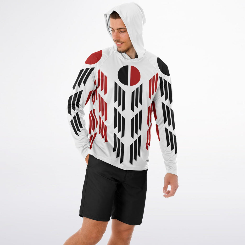 Arapaho Flag Long Sleeve Hooded Performance Shirt - AOP