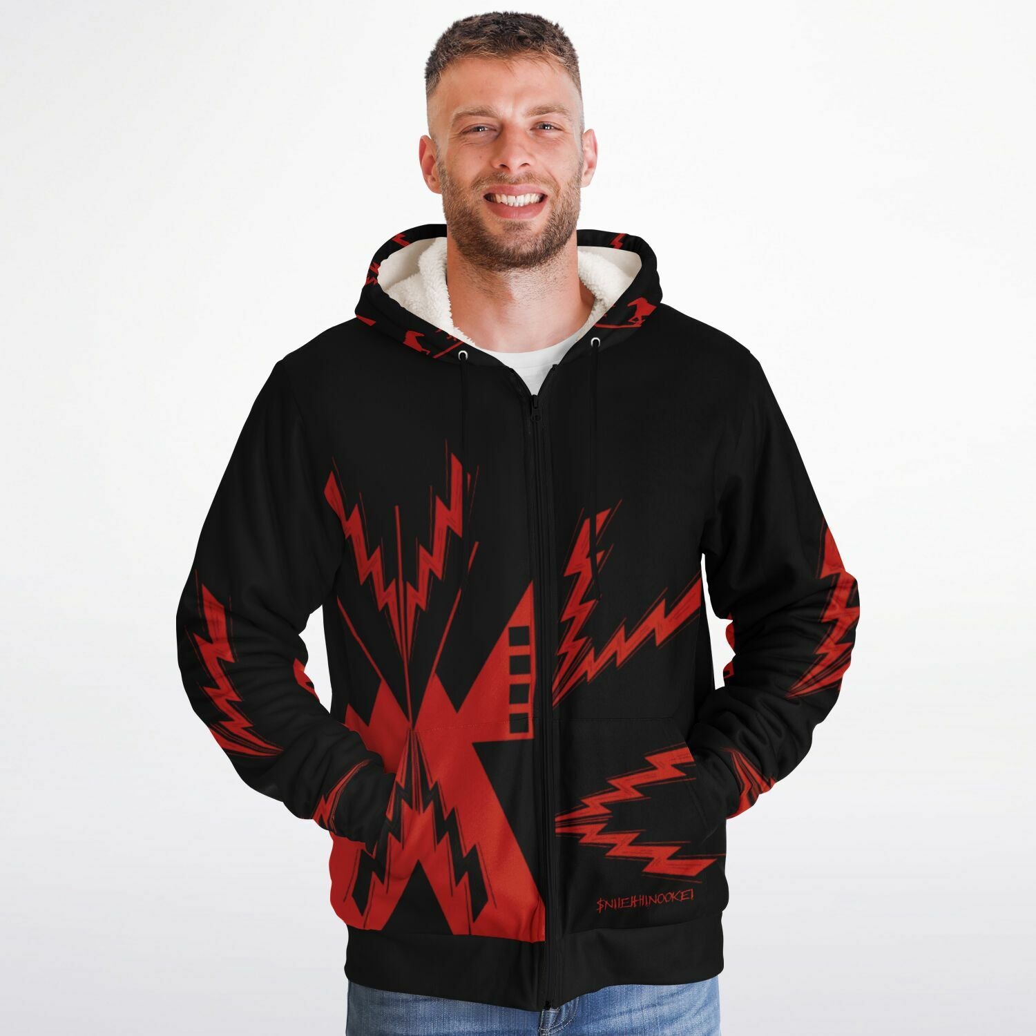 $NiieihiiNookei Microfleece Ziphoodie - AOP
