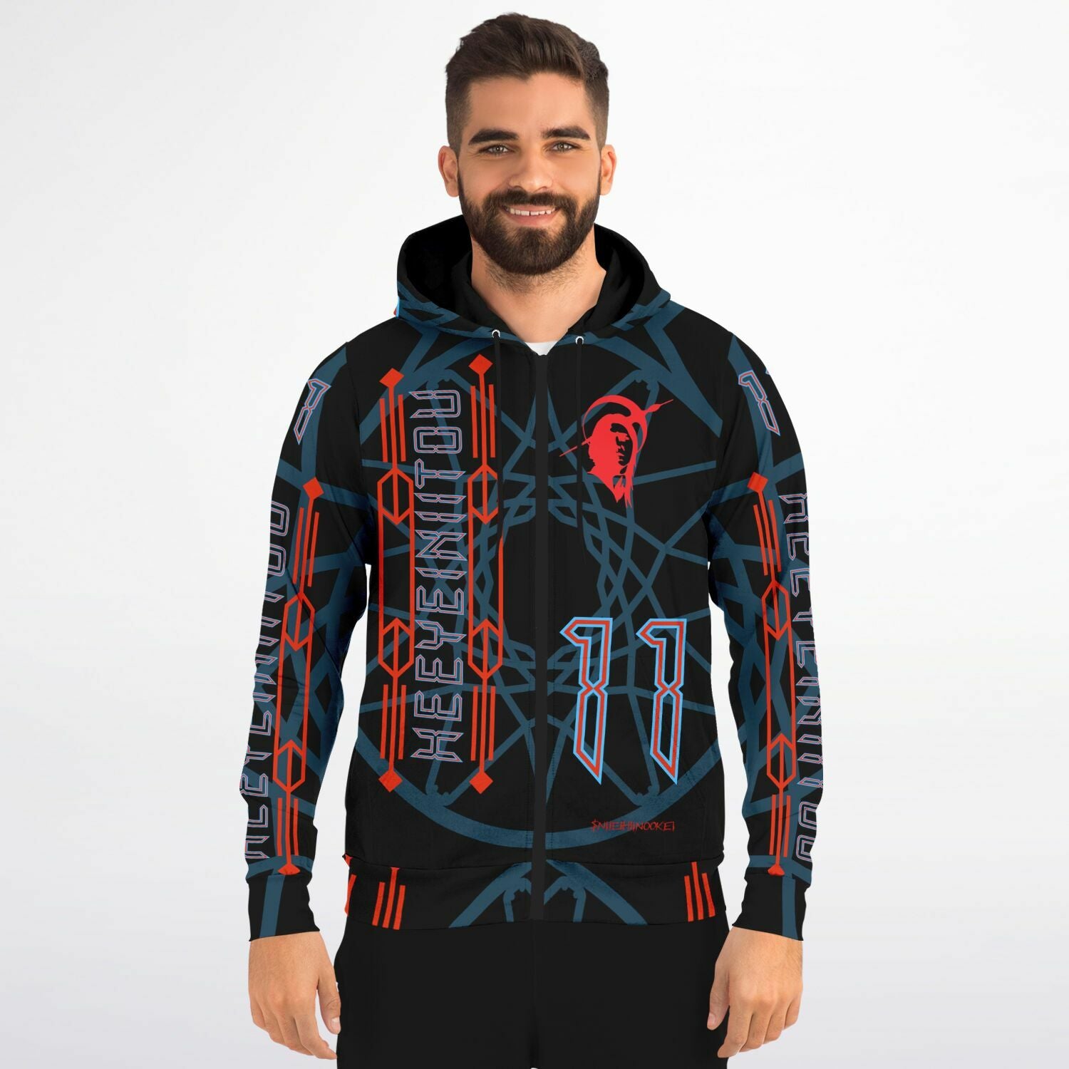 $NiieihiiNookei Athletic Zip-Up Hoodie - AOP