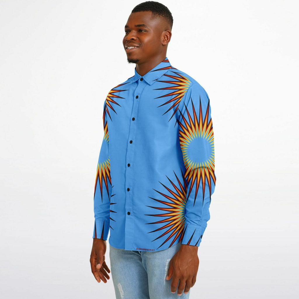 $NiieihiiNookei Long Sleeve Button Down Shirt - AOP