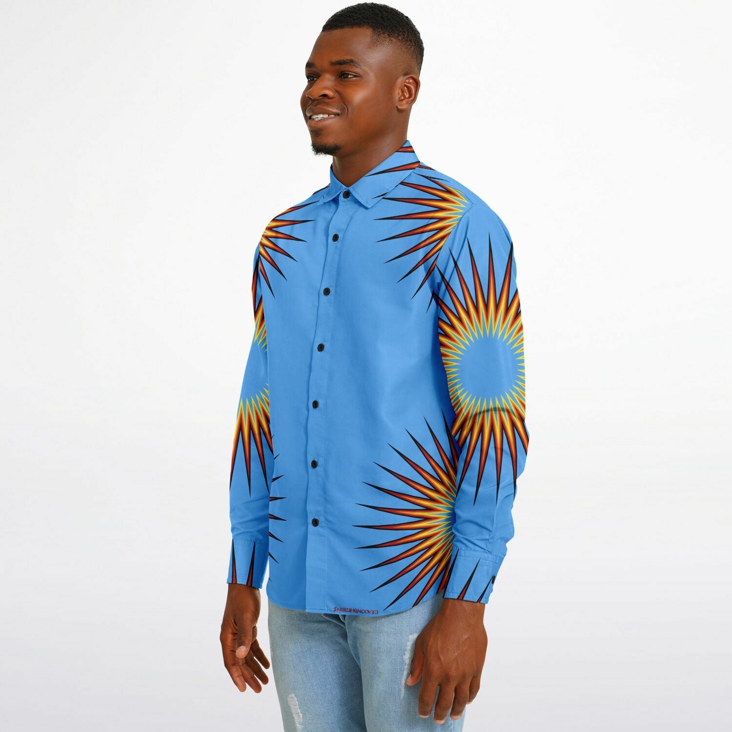 $NiieihiiNookei Long Sleeve Button Down Shirt - AOP
