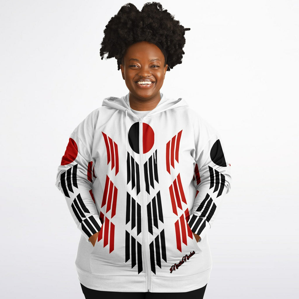 $NniieihiiNookei Arapaho Flag Athletic Plus-size Ziphoodie - AOP