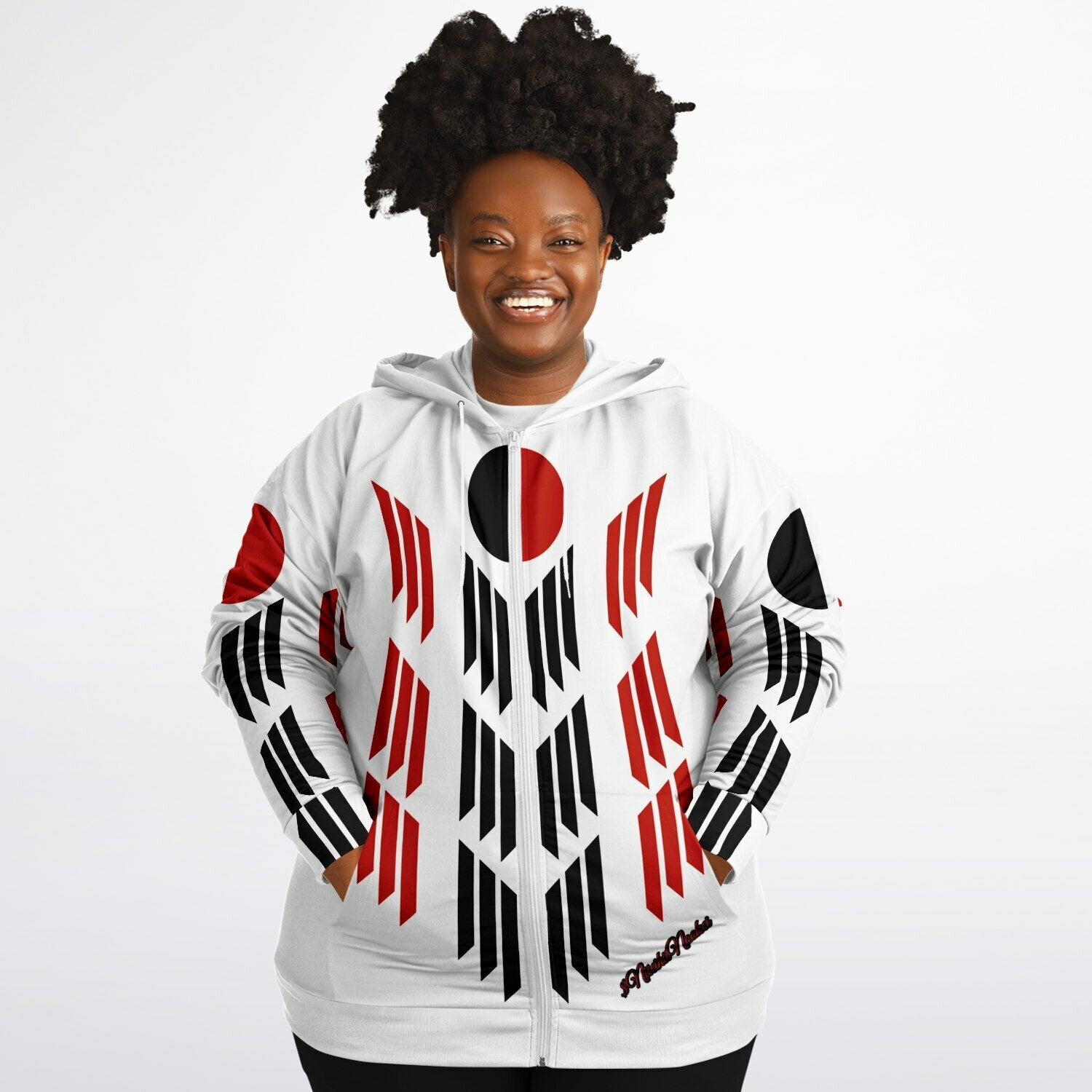 $NniieihiiNookei Arapaho Flag Athletic Plus-size Ziphoodie - AOP