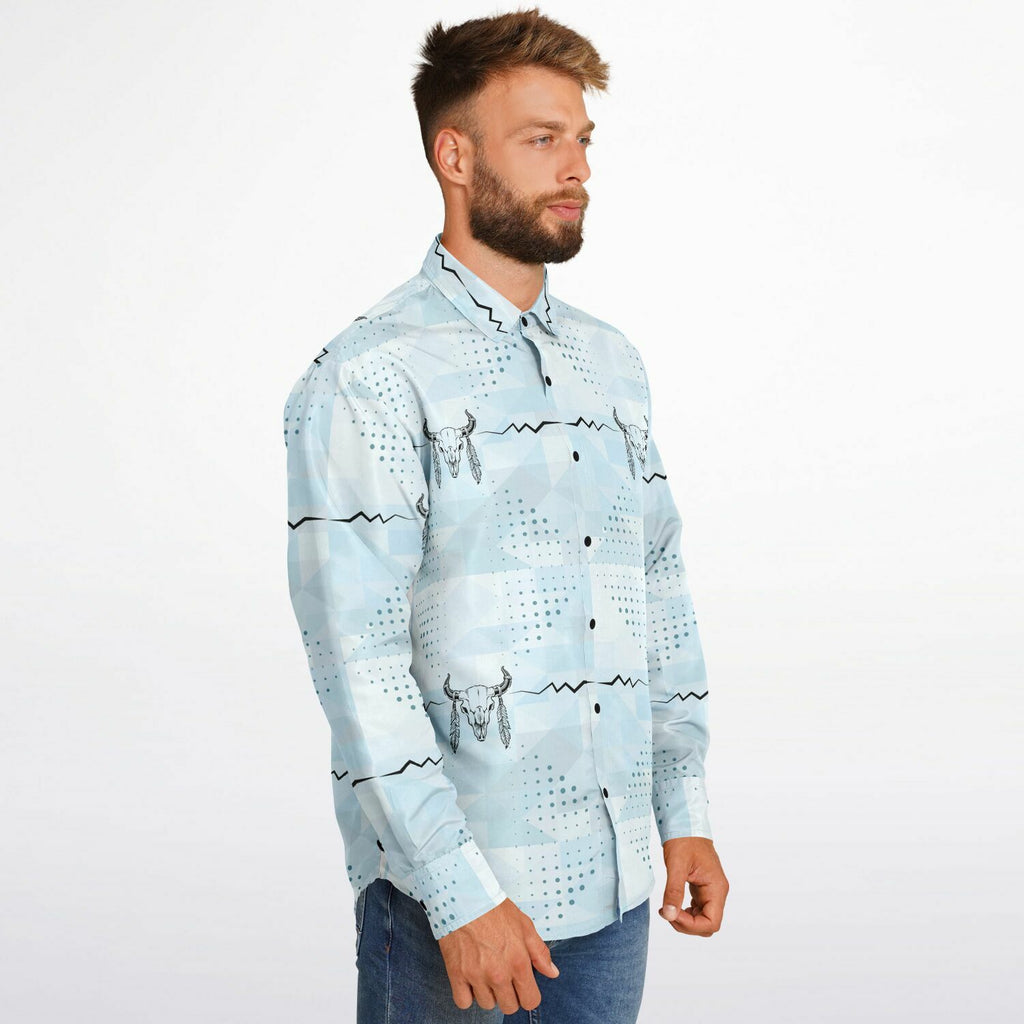 $NiieihiiNookei Long Sleeve Button Down Shirt - AOP