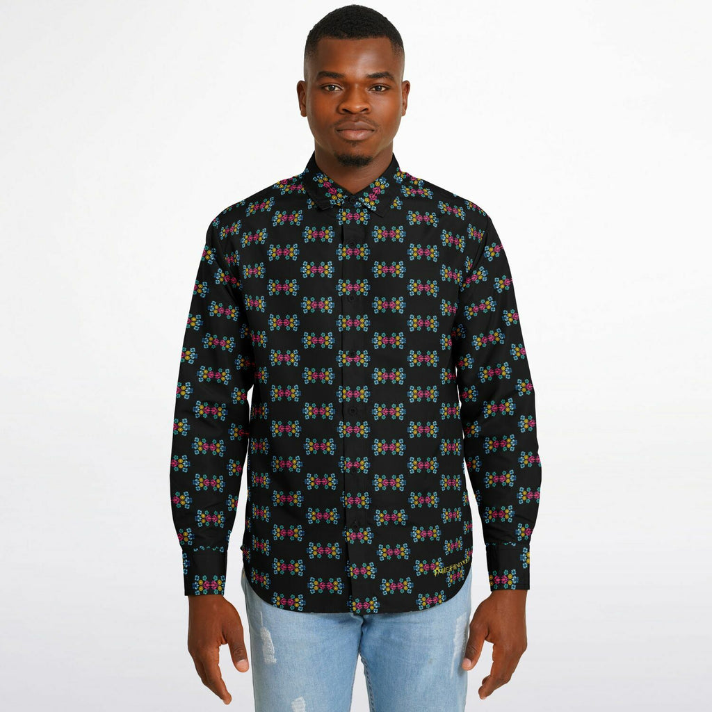 $NiieihiiNookei Long Sleeve Button Down Shirt - AOP