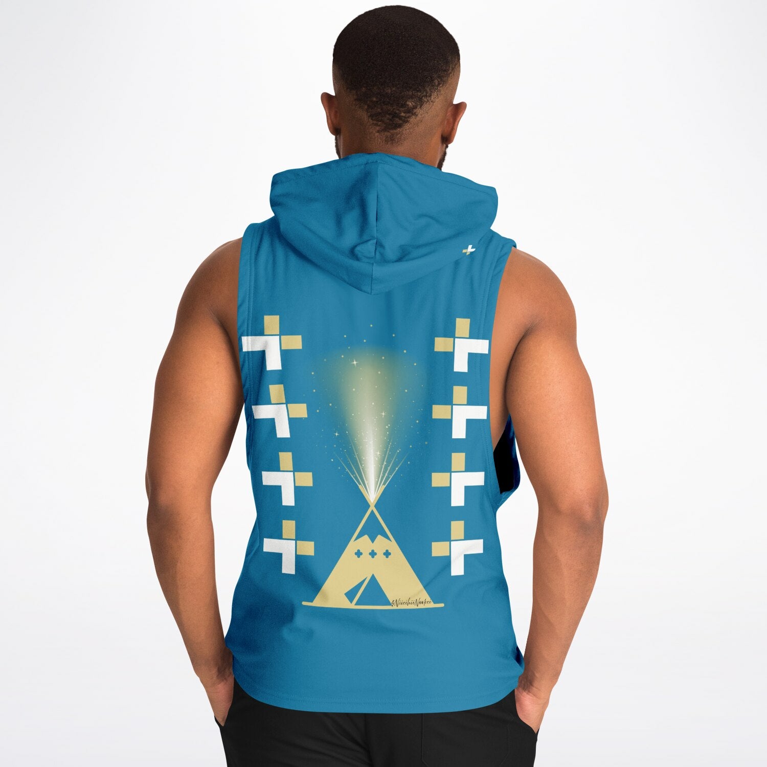 $NiieihiiNookei Athletic Drop Sleeveless Hoodie - AOP