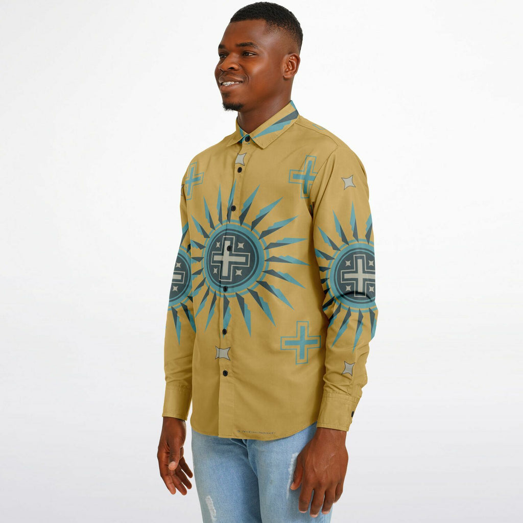 $NiieihiiNookei Long Sleeve Button Down Shirt - AOP