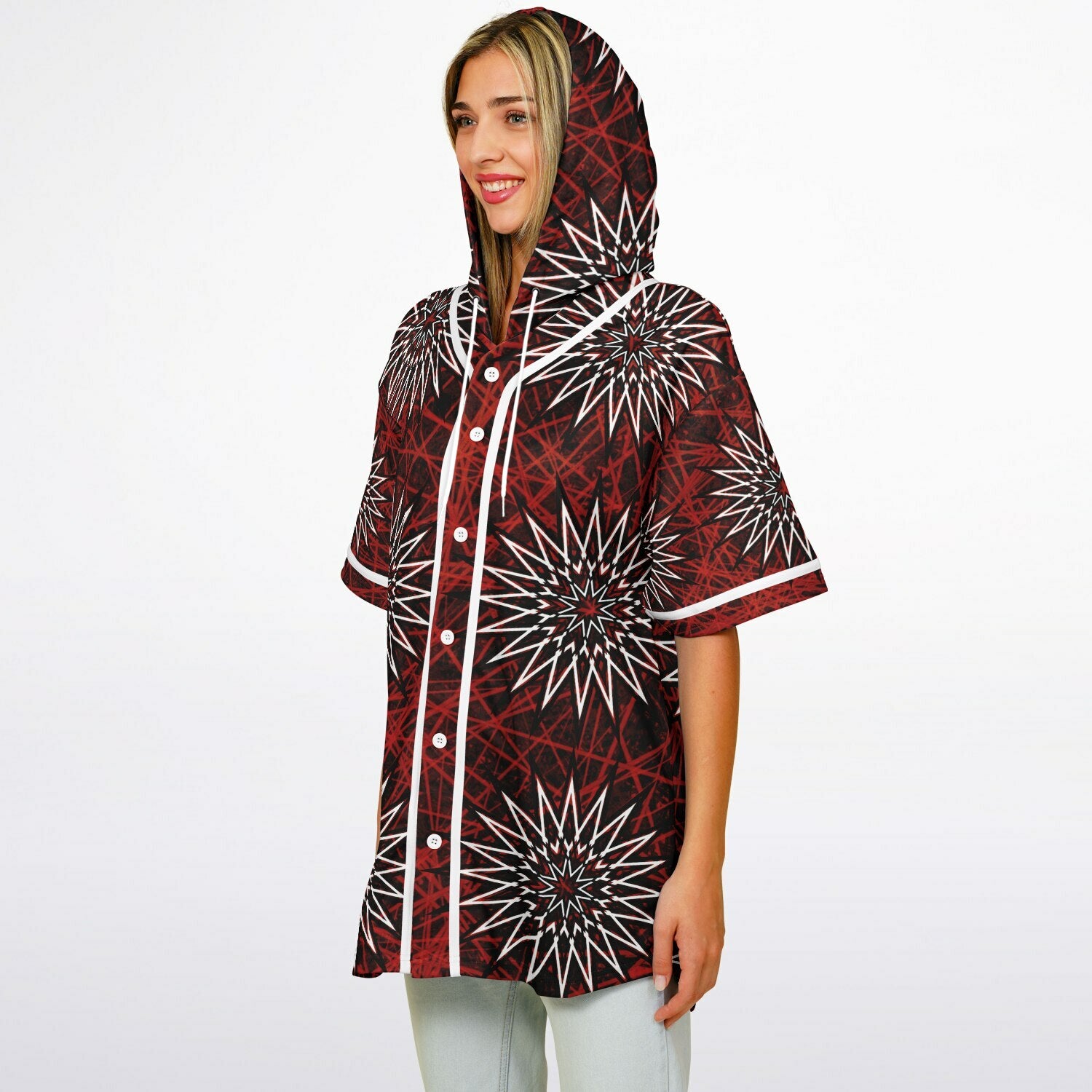Hooded Baseball Jersey - AOP