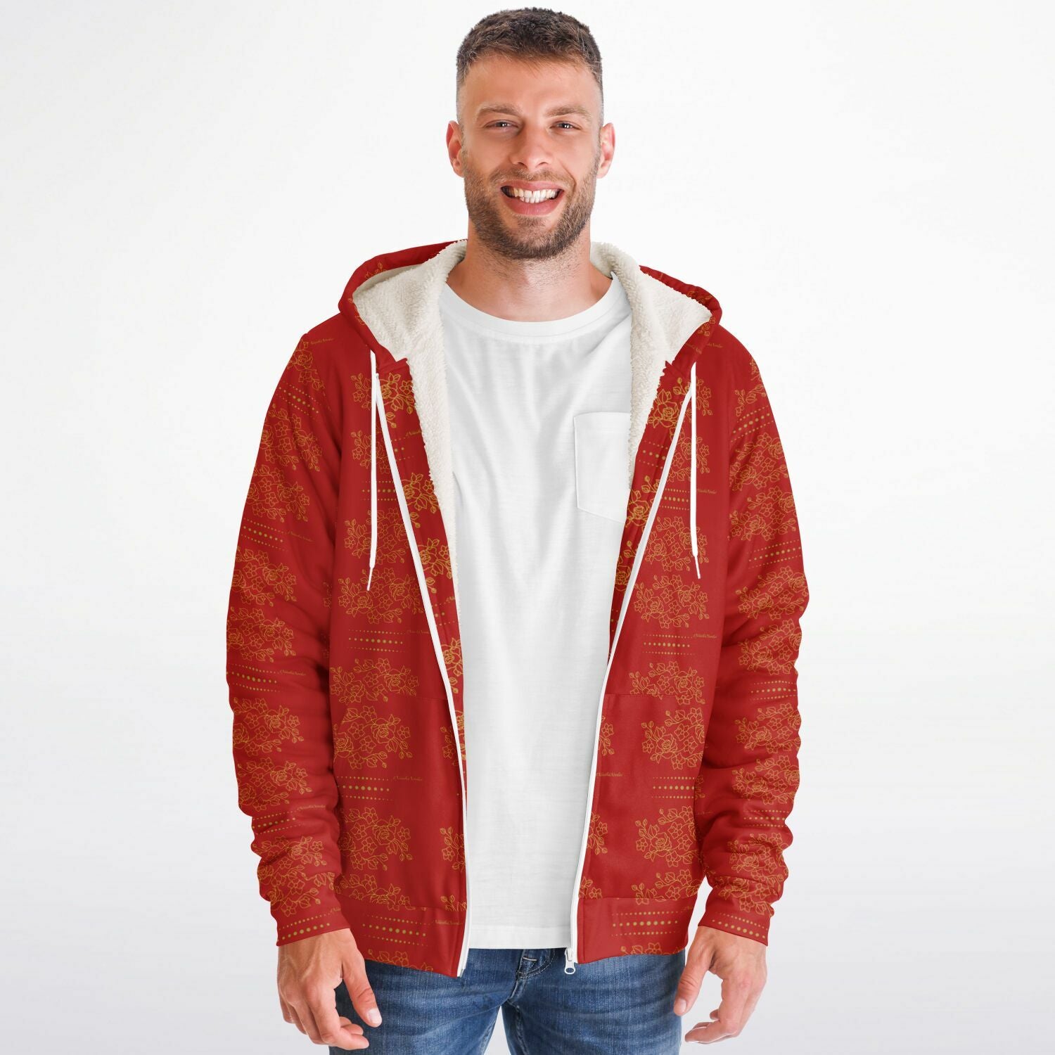 Microfleece Zip hoodie design by$NiieihiiNookei - AOP