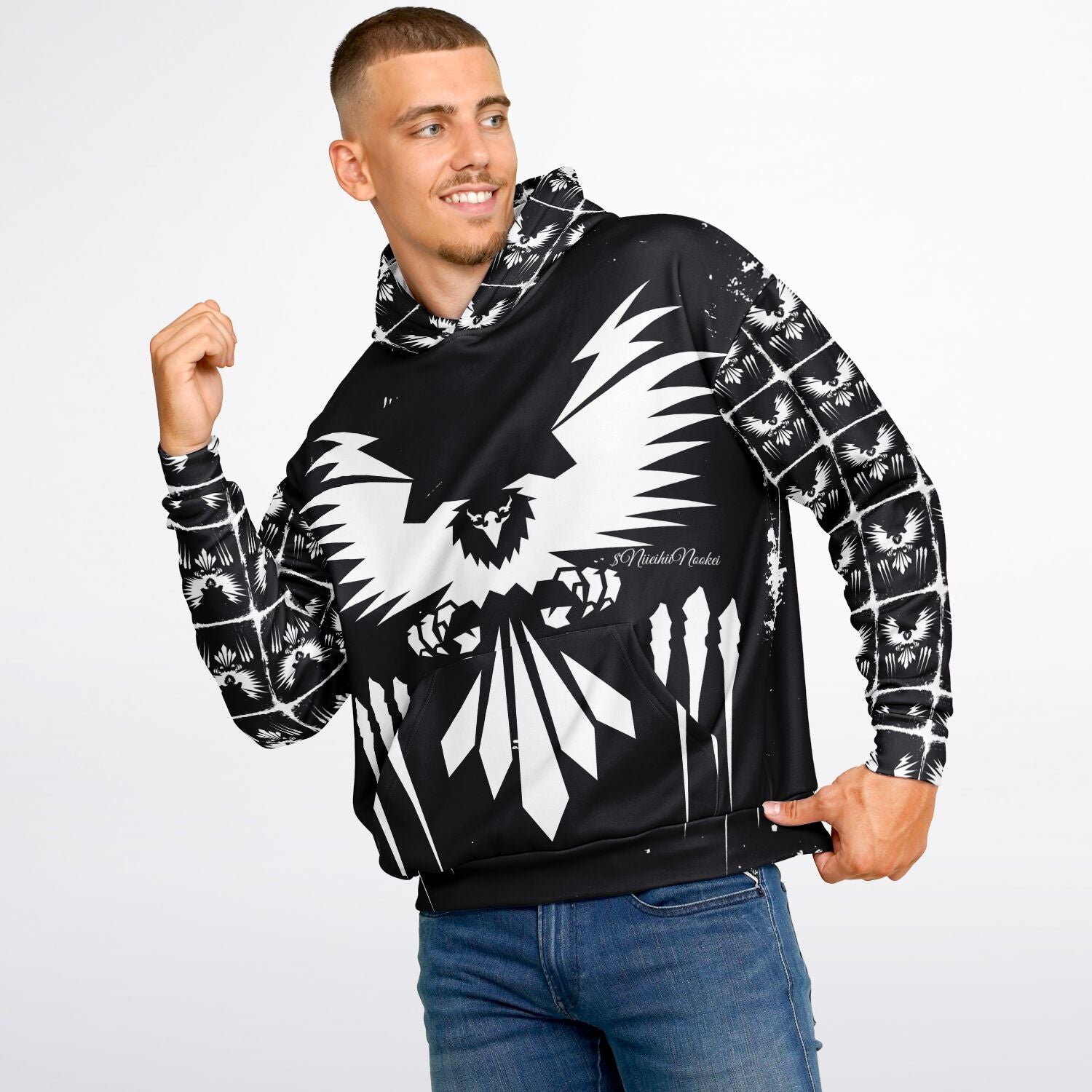 $NiieihiiNookei Graphic Design Heavyweight Oversized Hoodie - AOP