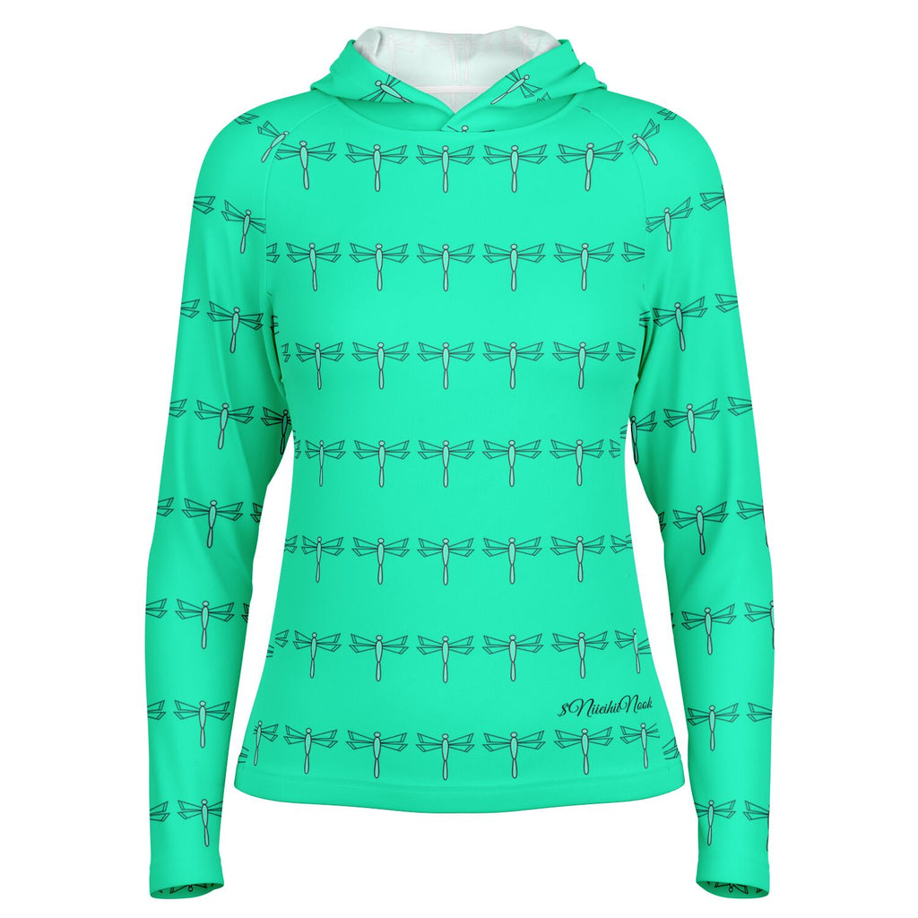 $NiieihiiNookei Women's Long Sleeve Hooded Performance Shirt - AOP