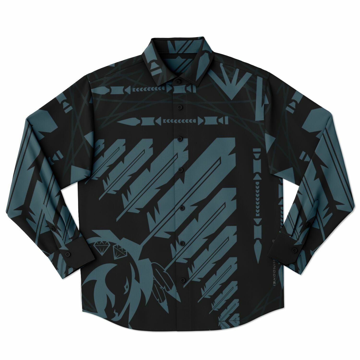 $NiieihiiNookei Long Sleeve Button Down Shirt - AOP