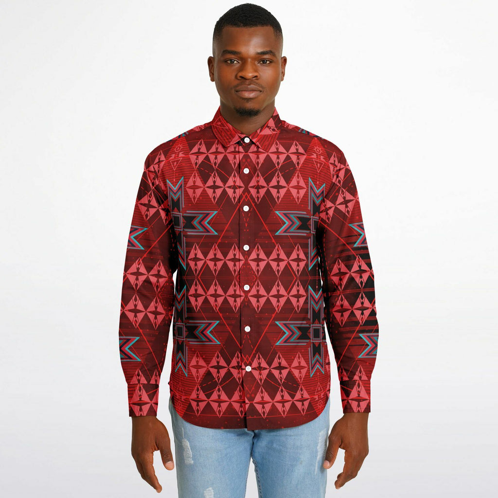 $NiieihiiNookei Long Sleeve Button Down Shirt - AOP