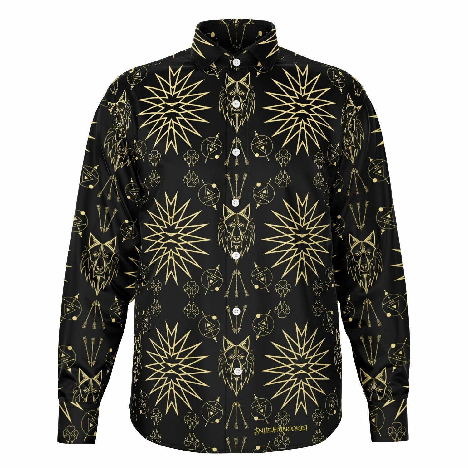 $NiieihiiNookei Long Sleeve Button Down Shirt - AOP