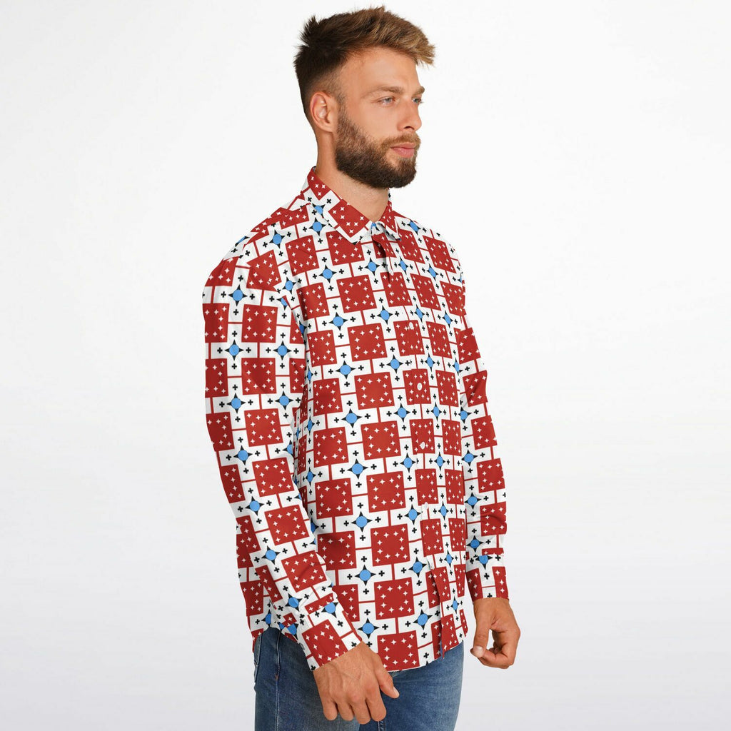 $NiieihiiNookei Long Sleeve Button Down Shirt - AOP