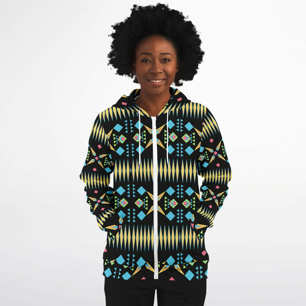 $NiieihiiNookei Athletic Zip-Up Hoodie - AOP