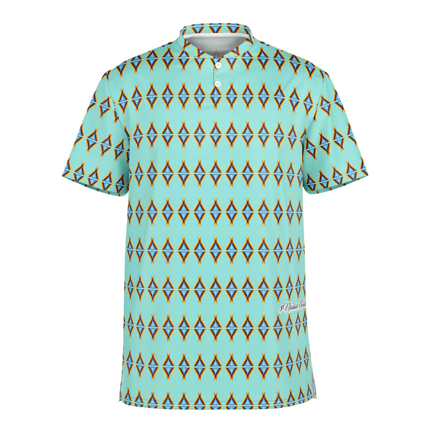 $NiieihiiNookei Blade Collar Polo Shirt - AOP