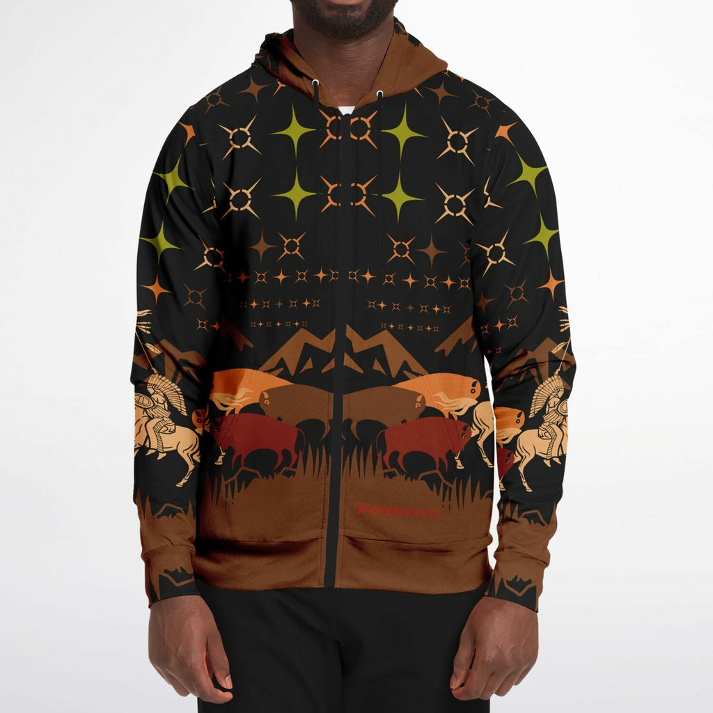 $NiieihiiNookei Athletic Zip-Up Hoodie - AOP