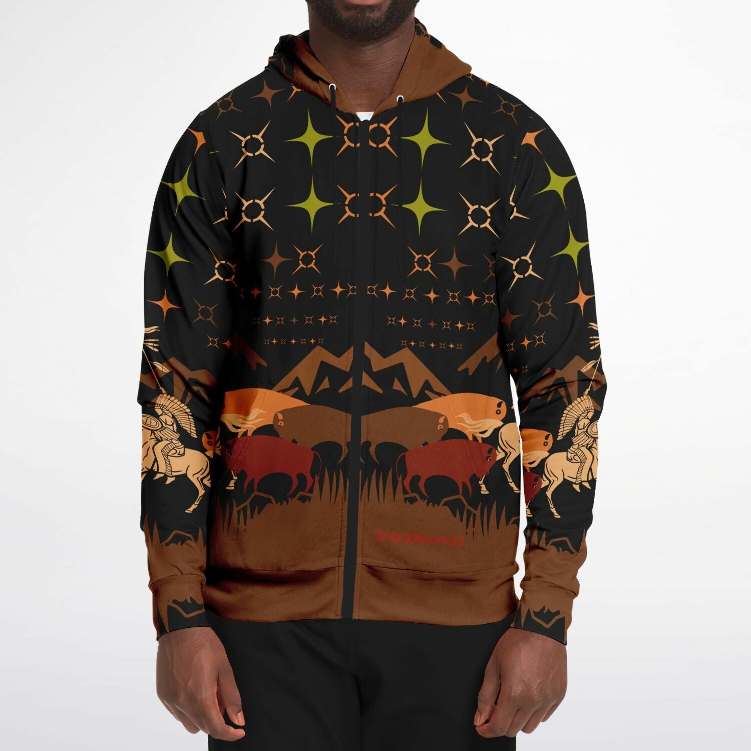$NiieihiiNookei Athletic Zip-Up Hoodie - AOP