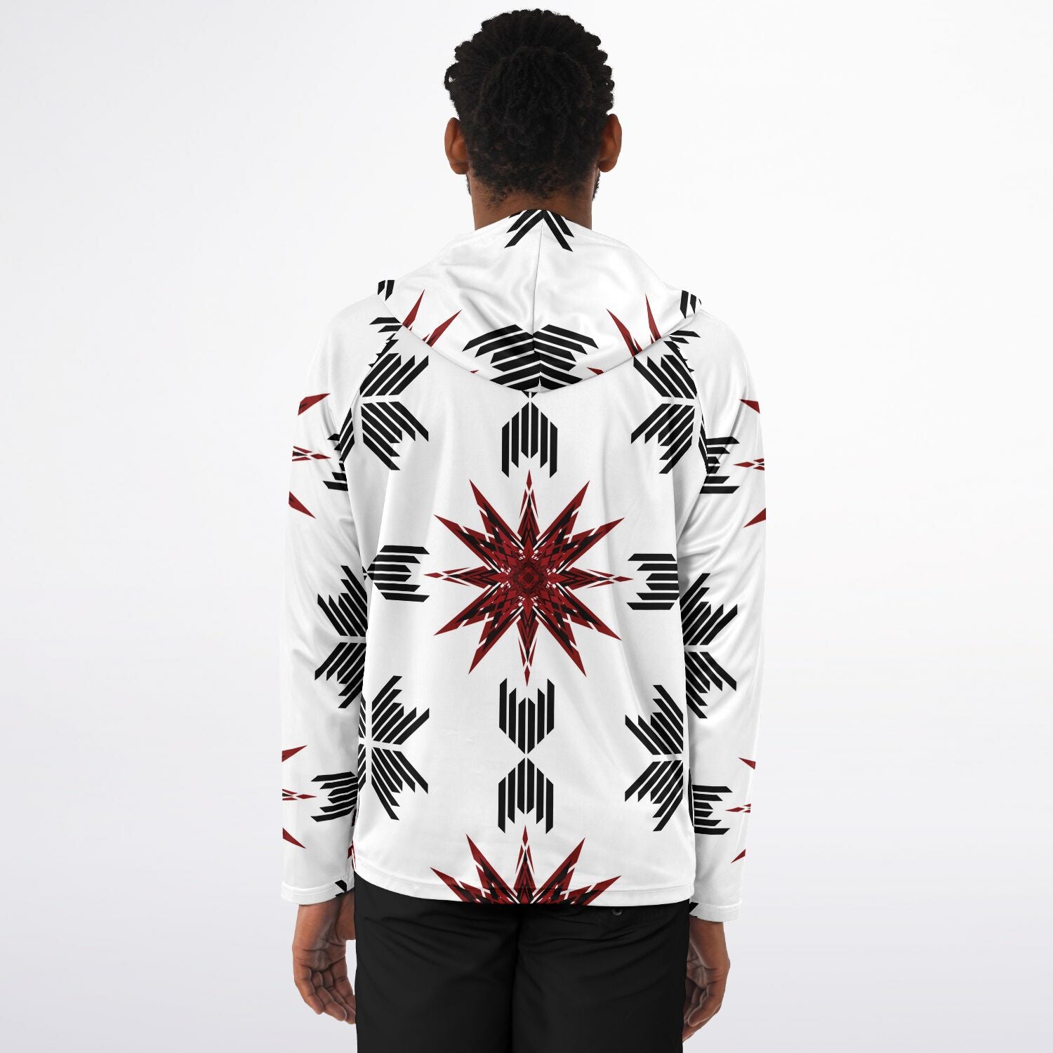 Men's Long Sleeve Hooded Performance Shirt - AOP
