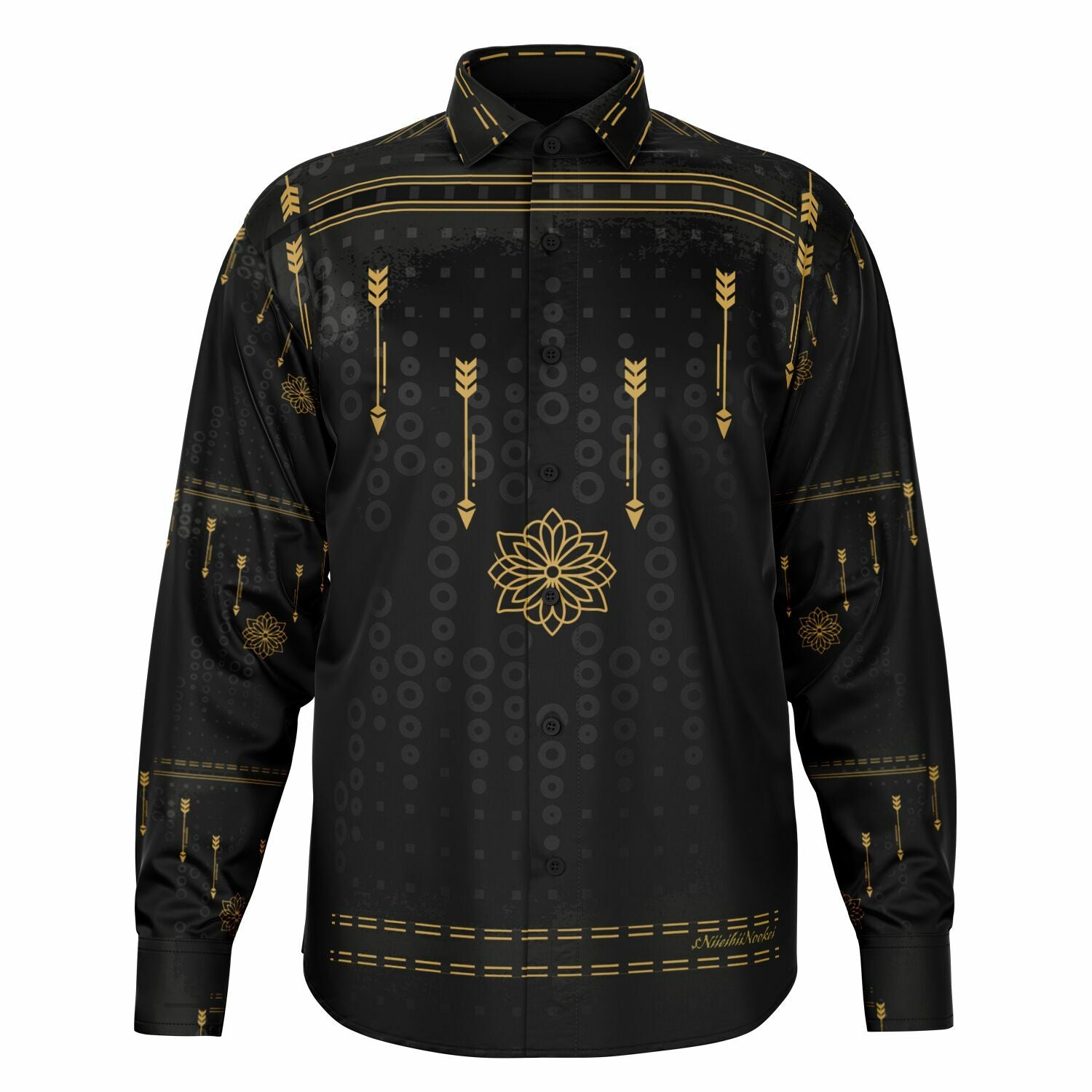 $NiieihiiNookei Long Sleeve Button Down Shirt - AOP