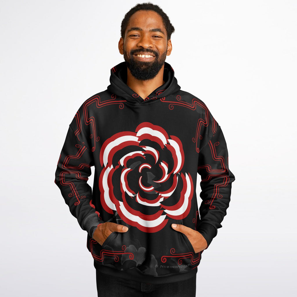 $NiieihiiNookeii Rose Heavyweight Oversized Hoodie - AOP
