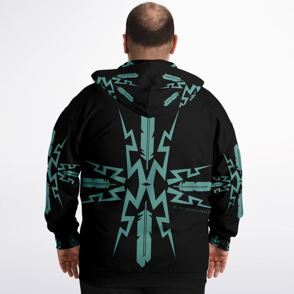 $NiieihiiNookei Plus-size Ziphoodie - AOP