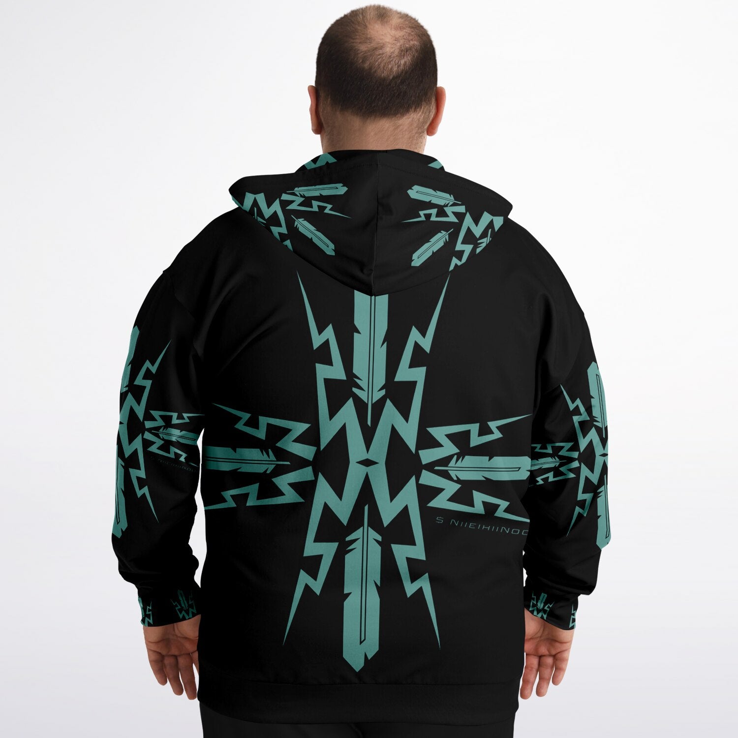 $NiieihiiNookei Plus-size Ziphoodie - AOP