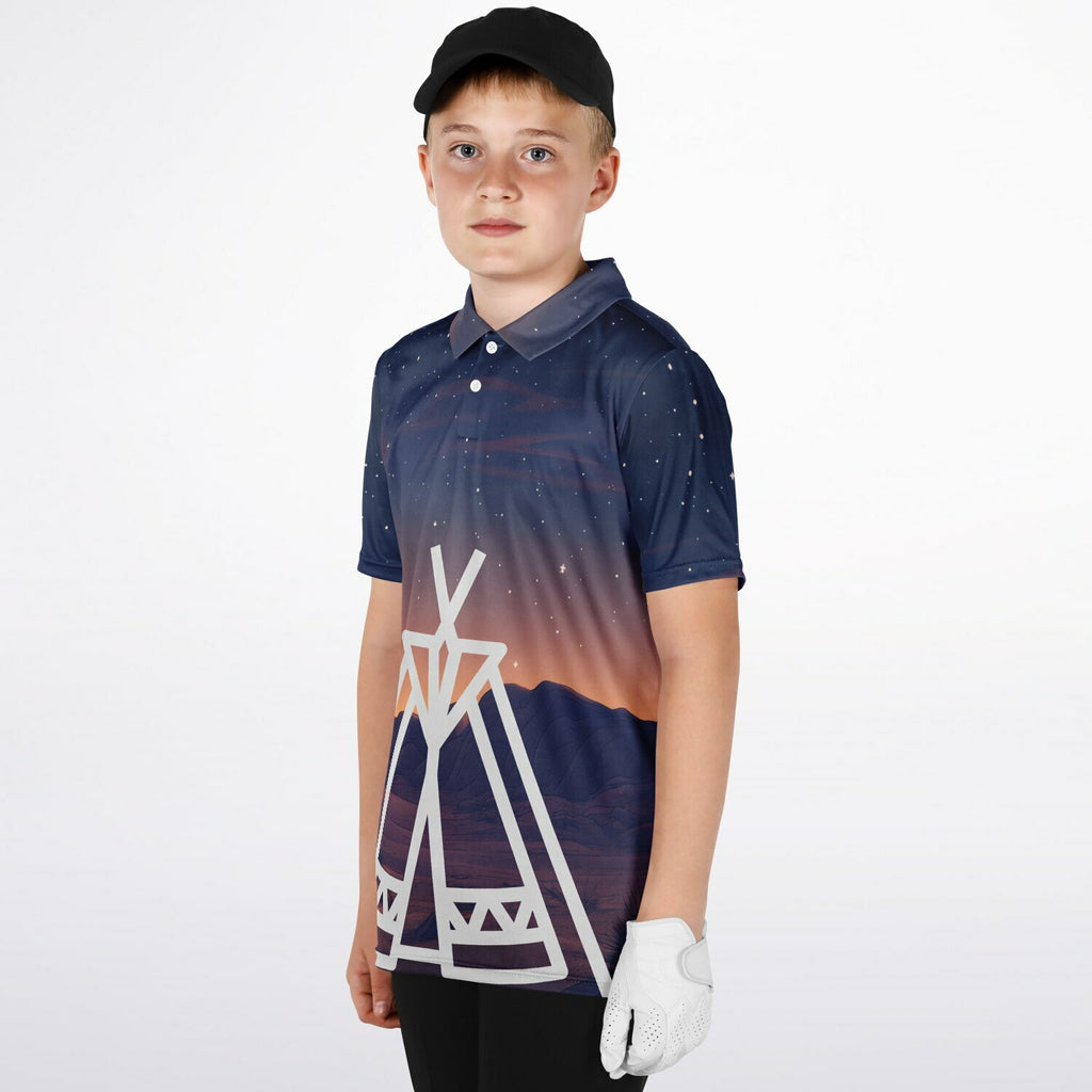 Eliana WhiteEagle design Kids Polo Shirt - AOP copy
