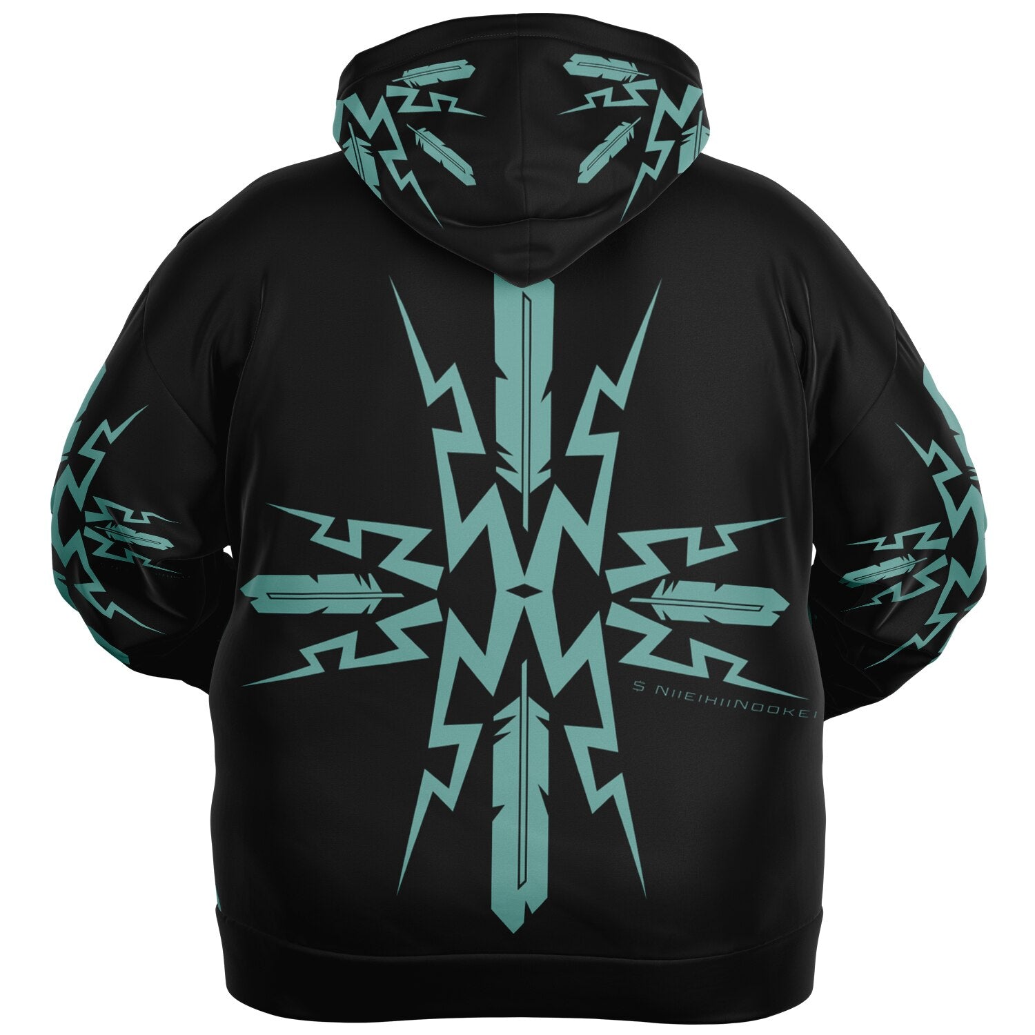 $NiieihiiNookei Plus-size Ziphoodie - AOP