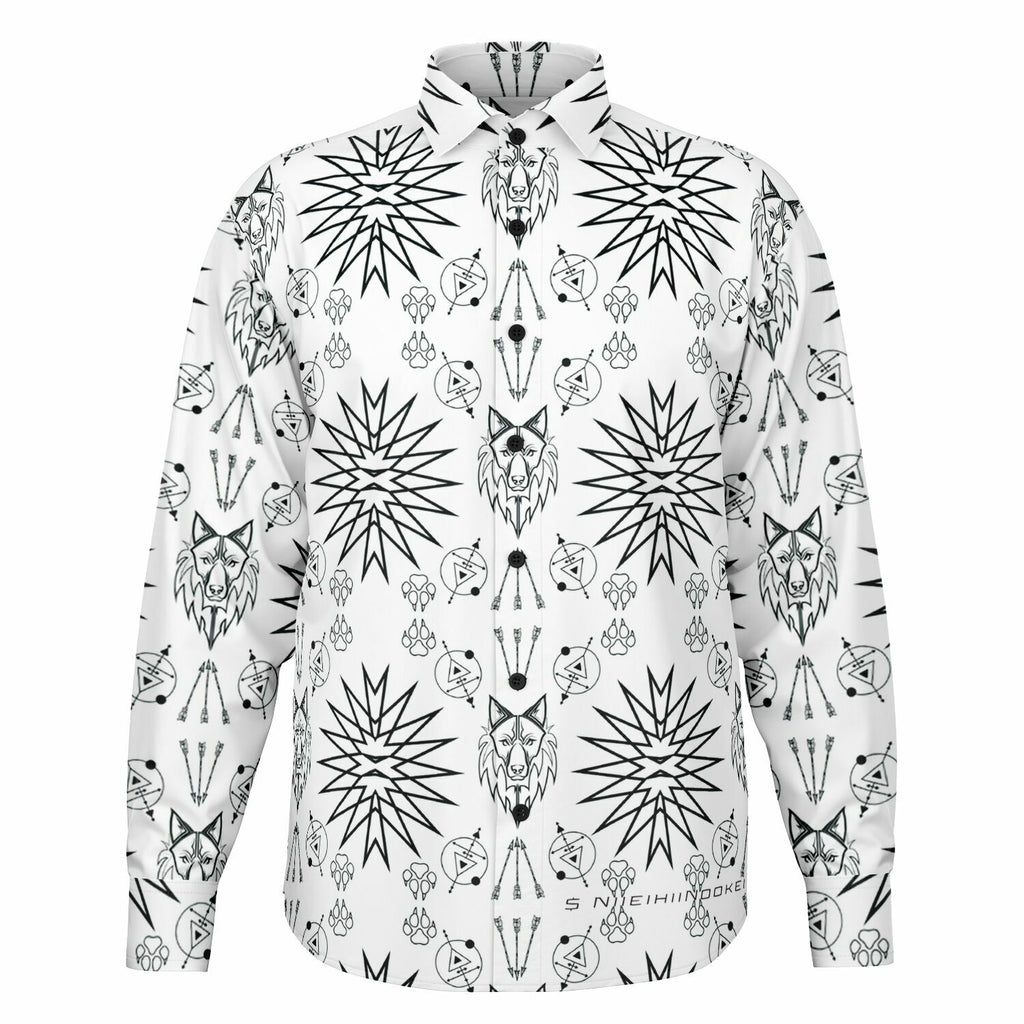 $NiieihiiNookei Long Sleeve Button Down Shirt - AOP