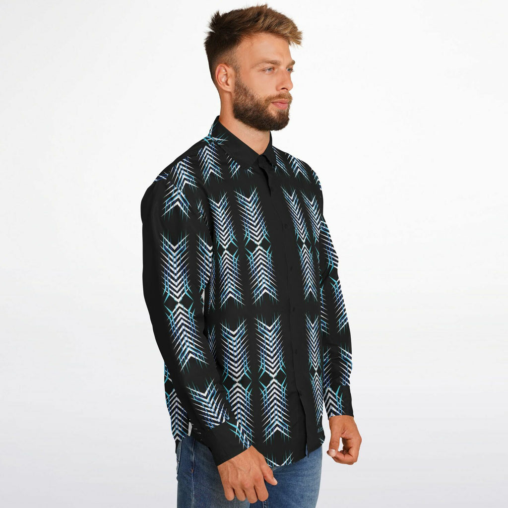 $NiieihiiNookei Long Sleeve Button Down Shirt - AOP