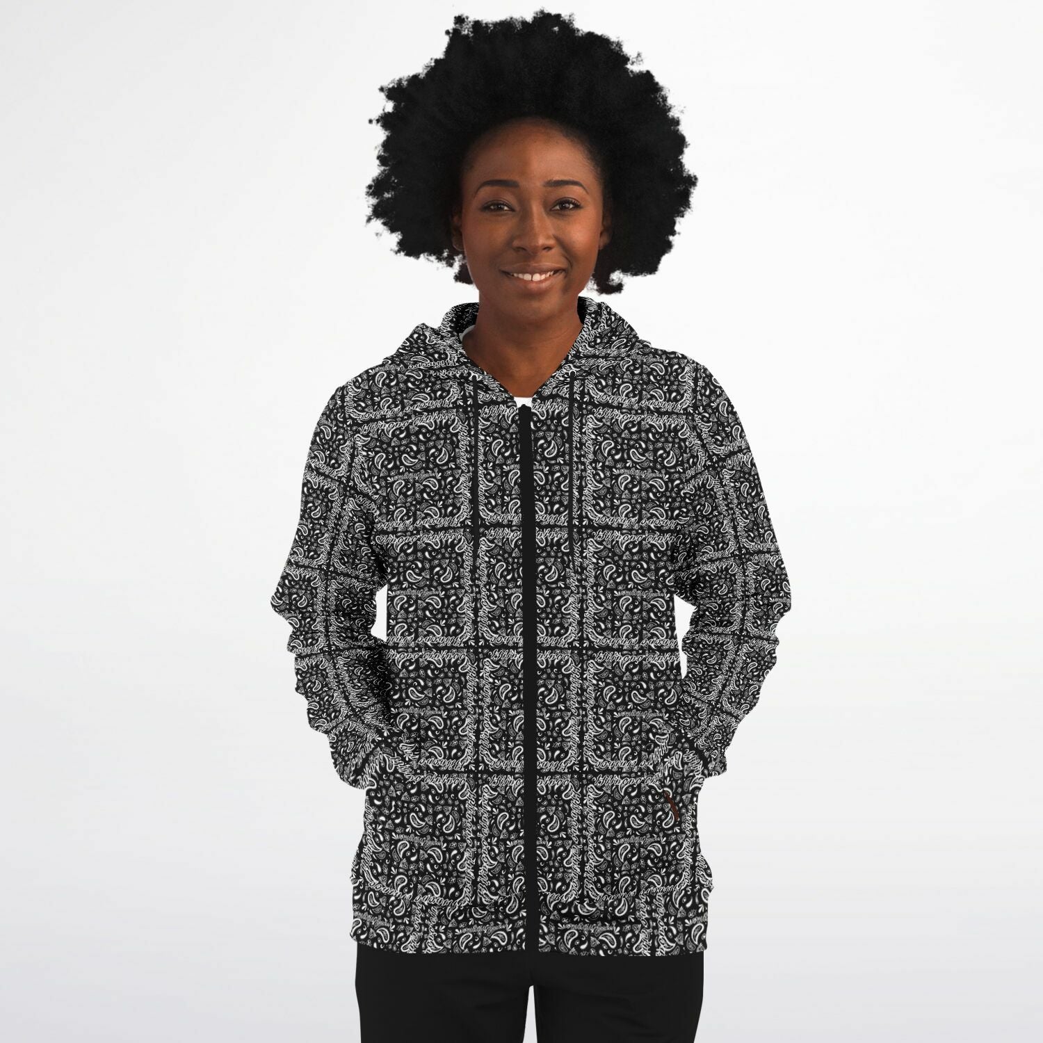 $NiieihiiNookei Athletic Zip-Up Hoodie - AOP