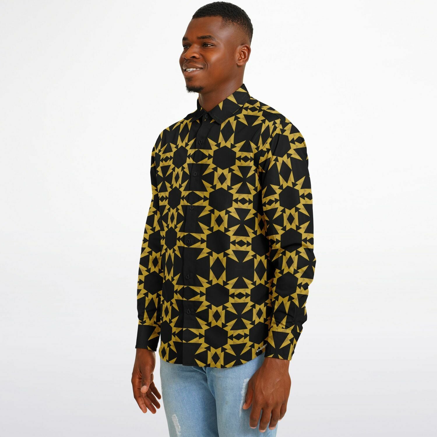 $NiieihiiNookei Long Sleeve Button Down Shirt - AOP